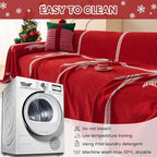 Chenille Armchair Sofa Slipcover Washable Furniture Protector Recliner Couch Cover 1-Piece Cushion Stain Resistant Chair Cover Soft Breathable Couch Cover Blanket, Red Bow 71"x 134"