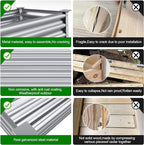 Land Guard Galvanized Raised Garden Bed with Legs, 48×24×32in Large Metal Elevated Raised Planter Box with Drainage Holes for Backyard, Patio, Balcony, 400lb Capacity