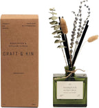 Craft & Kin Reed Diffuser with Dried Flowers | 5 oz Sicilian Citrus & Eucalyptus Scented Fall Reed Diffusers for Home, Bathroom | Scent Sticks | Elegant Fragrance Home Decor for Men & Women
