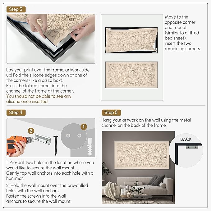 SIGNWIN 36"x72" Extra Large Framed Wall Art Vintage Botanical Sketch with Detailed Floral Pattern, Classic Nature Illustration for Home Living Room Bedroom Decor (Frame Assembly Required)