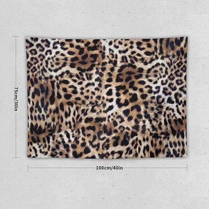 HZOHNAGO Leopard Print Tapestry Nature Wildlife Vintage Cheetah Fur Spot Animal Skin Wild Animals Spots Printed Wall Tapestry Painting Wall Hanging for Bedroom Living Room Dorm 40" W x 30" H