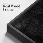 Framed Black Abstract Wall Art, Modern Canvas Prints Paintings Artwork for Walls, Square Minimalist All Black Pictures for Living Room, Hallway, Fireplace, Bedroom, Office, Bathroom Wall Decor