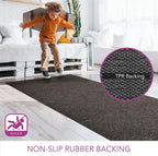 iCustomRug Hallway Runner Rug – 3x16ft Brown, Indoor/Outdoor, Non-Slip Rubber Backing, Low-Profile All-Weather Carpet, Non-Shedding & Easy Care, Entryway Mat Ideal for High Traffic Areas