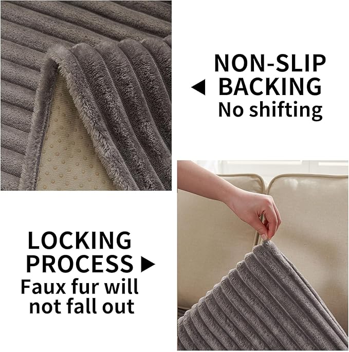 HAOMAIJIA Waterproof Couch Cover for Dogs Washable,Fuzzy Pet Couch Covers for Sofa,Thick Soft Dog Bed Cover Non-Slip Couch Covers for 3 Cushion Couch Sofa Pet Friendly (Grey, 35" x 74")