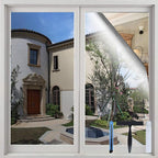 Volcanics One Way Window Privacy Film with Installation Tools, Sun Blocking Window Tinting Film for Home Heat Control Mirror Tint Film Static Cling 23.6 x 78.7 Inches, Silver