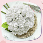 Yatim 21In White Artificial Hydrangea Flowers 5 Pcs Real Touch 3D Print Latex Flowers for Wedding Centerpieces Bouquets DIY Floral Decor Home Decoration with Stems