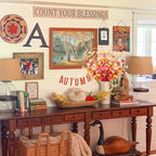 Beferr Fall Eucalyptus Stems Decor, 5Pcs 24" Faux Eucalyptus Branches Artificial Autumn Plants Decorations Fall Floral Arrangements Farmhouse Home Table Centerpiece