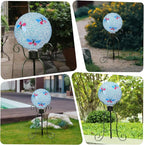 VCUTEKA Gazing Ball, 8" Glass Gazing Balls Sphere for Garden Lawn Outdoor Ornament Yard Decorative, Butterfly