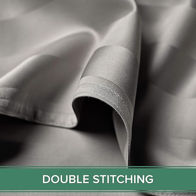 California King Sheets by Pure Bamboo, Genuine 100% Organic Viscose Derived from Bamboo Bed Sheet Set, Soft & Cooling, Double Stitching, Lifetime Quality Promise (California King, Jacquard Silver)