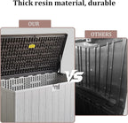 110 Pro Gallon Resin Deck Box, Waterproof Outdoor Storage Bin for Patio, Poolside, and Garden, Lockable & UV-Resistant, Ideal for Small Spaces, Coffee