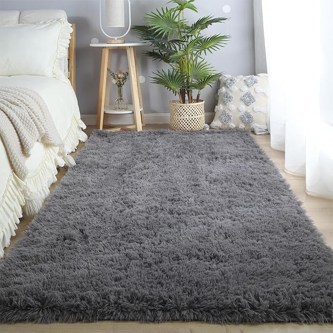 7x10 Area Rugs for Living Room: Grey Area Rug 7 x 10 Carpets for Living Room - Shag Area Rug Modern Indoor Soft Shaggy Fuzzy Floor Carpet for Bedroom(Gray/7x10 Feet)