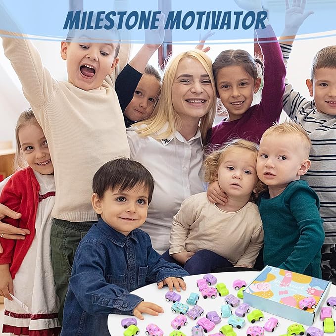 Vileafy 35 Toy Cars with Stickers, Pinata Stuffers and Prize Box Toys for Kids Classroom, Bulk Mini Cars for Kids Party Favors, Goodie Bag Stuffers, Treasure Chest, and Birthday Gifts