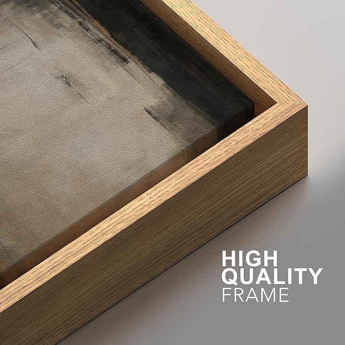 SIGNFORD Framed Canvas Print Wall Art Set Neutral Black and Brown Contemporary Minimalist Illustration Modern Art Decorative for Living Room, Bedroom, Office - 24"x36"x2 Natural