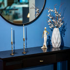 Gold Candlestick Holders Set of 2 – Brass Taper Candle Holders for Elegant Tabletop or Mantel Decor