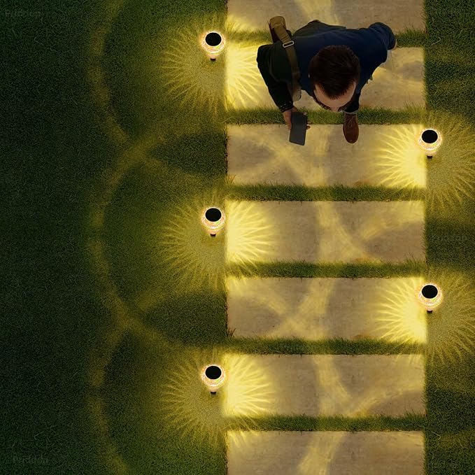 Solar Lights Outdoor Pathway Waterproof 8 Pack Warm White LED Acrylic Mushroom Decorative Garden Lights for Yard Landscape Patio Outside Decor