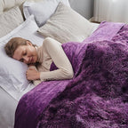GONAAP Fuzzy Faux Fur Throw Blanket Queen Size Tie-dye Violet Purple Super Soft Cozy Plush Fuzzy Shaggy Blanket for Couch Sofa Bed (Tie-dye Violet Purple, Queen(90"x90"))