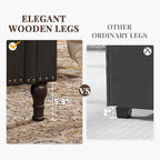 Storage Ottoman Bench for Bedroom, 51" Upholstered Bedroom Bench with Rolled Arms and Vintage Rivets, Large Storage Chest for Living Room, Bedroom, Entryway, Black