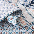 Yvooxny King Quilt Set Reversible Quilted Bedspread 3-Piece Lightweight Floral Real Patchwork Coverlet Bedding Set with Pillowcases for All Seasons, 108 * 96 Inches