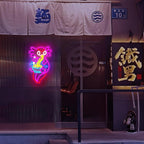 Axolotl Ramen Neon Sign for Wall Decor Dimmable Axolotl Eating Noodles LED Neon Light Cut Japanese Neon Sign Anime Neon Signs for Japan Restaurant, Home Wall Art and Kitchen Decor(15.7 * 9.7inch)