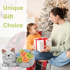 Otdair Solar Garden Decor Cat, Cat Lover Gifts with Succulent and 7 LED Lights for Outside,Outdoor Solar Lights for Yard, Garden and Patio, Unique Gift for Women