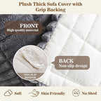 MYSKY HOME Couch Covers for 3-4 Cushion Sofa Pet Friendly, Couch Cover for Dogs, Sofa Covers for Pets Washable, Soft Non-Slip Sofa Slipcovers Furniture Protector Covers, Dark Grey, 27.6" x 82.7"