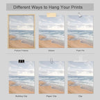 SIGNWIN Poster Bathroom Decor 11"x14"x 4, Wall Art Room Decor Multicolor for Living Room, Bedroom, Office White Beach Grass Cloudy Ocean Sea Wave Horizon Nature Wilderness Realism Landscape