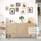 5x7 Picture Frame Set of 4, 5 x 7 Wood Photo Frames with Mat for 4x6, Natural Wooden Frame with Real Glass Cover for Wall and Tabletop Display,Rustic Brown