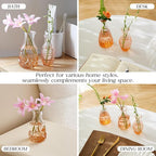 Glass Bud Vase Set of 60 - Small Vases for Flowers in Bulk - Assorted Vintage Crystal Vases for Flowers, Table Centerpieces (Amber, 60 Pcs)