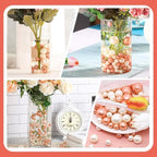 Rose Gold White Vase Filler | 150PCS Pearls Bead for Centerpieces Vases | 8/14/20 mm No Hole Beads, Fake Pearls for Wedding Birthday Theme Party Table Centerpieces Decor
