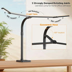 Office Home Desk Lamp,24W Super Bright Eye-Care Desk Lamp,Adjustable Gooseneck Office LED Task Light with Soft Non-Glare Lighting,Suitable for Studying,Reading (Black) (Plus)