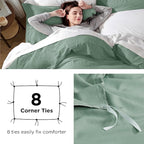 Bedsure Sage Green Oversized King Duvet Cover - 3 Pieces Prewashed Cotton-Like Extra Soft Bedding Set, Includes 1 Duvet Cover 120x98 Inches with Zipper Closure & 2 Pillow Shams, Comforter Not Included