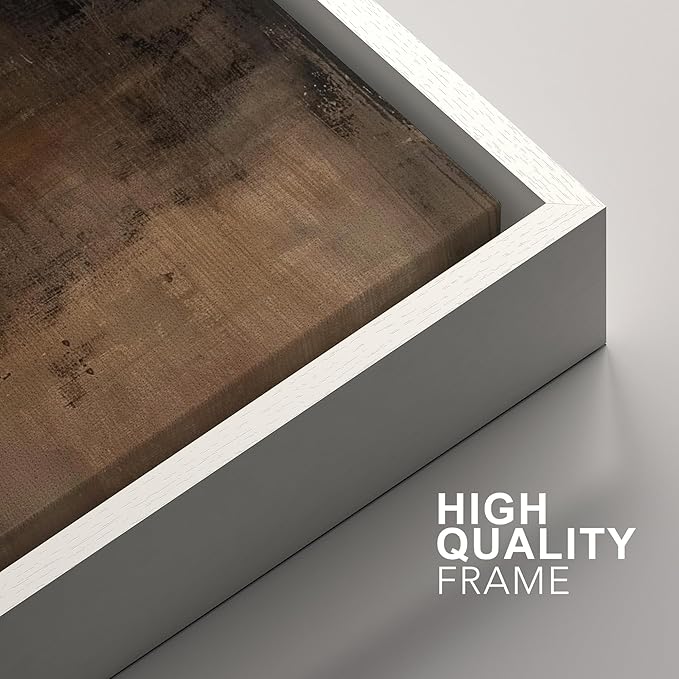 SIGNFORD Framed Canvas Print Wall Art Set Abstract Earthy Tones Modern Minimalist Abstract Shapes Illustration Modern Art Decorative Nordic Nature for Living Room, Bedroom, Office - 16"x24"x2 White