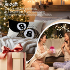 Leopard Star Lucky 8 Ball Throw Pillow Covers 20x12, Cheetah Print Room Decor, Trendy Funky Y2K Leopard Print Decorative Pillow Covers for Girls Room Dorm Apartment Home，Set of 2