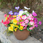 Hibiscus Artificial Flowers Plants for Outdoors Decoration, 6 Bundles Silk Hibiscus Bouquet Tropical Flowers Artificial Realistic UV Resistant Fake Flowers for Outside Planter Porch Patio Balcony, Mix