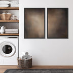 SIGNFORD Framed Canvas Print Wall Art Set Darkened Metallic Texture in Brown Tones Industrial Style Abstract Illustrations Modern Art Decorative for Living Room, Bedroom, Office - 16"x24"x2 Black