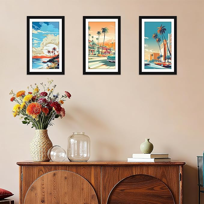 FIXSMITH 8.5x14 Picture Frame Set of 4, Photo Frame with HD Plexiglass, Display Pictures 7x10 with Mat or 8.5x14 Without Mat, Black Picture Frames Collage Wall Decor, Gallary Wall Frame