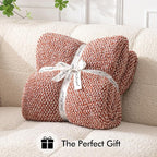 MIULEE Fall Rust Super Soft Throw Blanket for Couch, Cozy Fluffy Warm Throws Knit Blankets for Sofa, Bed, Chair, Living Room, Camping, Picnic, 50 x 60 inch