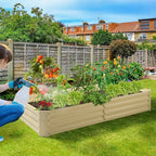 Land Guard 8×4×1ft Galvanized Metal Raised Garden Bed, Metal Planter Kit Box Outdoor for Deep-Rooted Vegetables, Flowers, Green and Herbs (Cream Yellow)…