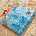 GONAAP Fuzzy Faux Fur Throw Blanket Queen Size Tie-dye Ocean Blue Super Soft Cozy Plush Fuzzy Shaggy Blanket for Couch Sofa Bed (Tie-dye Ocean Blue, Queen(90"x90"))