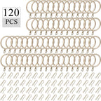 Hotop 60 Pieces 1.65 Inch Metal Drapery Curtain Rings Curtain Hanging Rings and 60 Pieces Metal Curtain Drapery Pin Hooks for Window Door Shower Curtain (Champagne Gold)