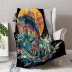 Aimego Fishing Blanket Gifts for Fisherman - Fish Lovers Throw for Dad Men Boys Teens Women Adults Travel Camping Soft Fleece Cozy Bed Couch Decor Birthday Christmas Lightweight Blanket 50"x60"