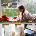 Rainbow Window Privacy Film Decorative, Stained Glass Window Tint for Home, 3D Decals Window Clings for Glass Windows, Static Cling Window Sticker, Suncatcher Window Cover,17.5" by 157.4"