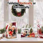 FIXSMITH 5x7 Acrylic Picture Frames 2 Pack, Clear Picture Frame with Stand, Magnetic Acrylic Photo Frames for Tabletop Display Horizontally or Vertically, Acrylic Floating Frame for Home Office