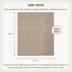 Carriediosa Chunky Knit Throw Blanket 60" X 80" Twin, 100% Hand Made Large Chenille Loop Yarn Soft Fluffy Throws for Couch Sofa Bed, Big Crochet Cozy Heavy Thick Cable Woven Blankets, Taupe