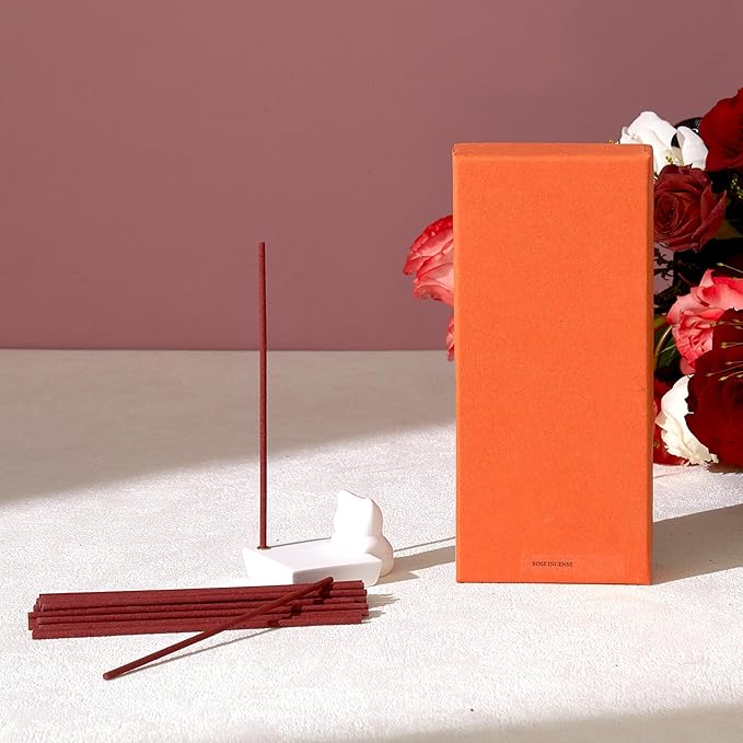 Rose Incense Sticks - 120 Natural Sticks for Relaxation & Air Purification | Perfect Home Fragrance with Natural Rose Aroma
