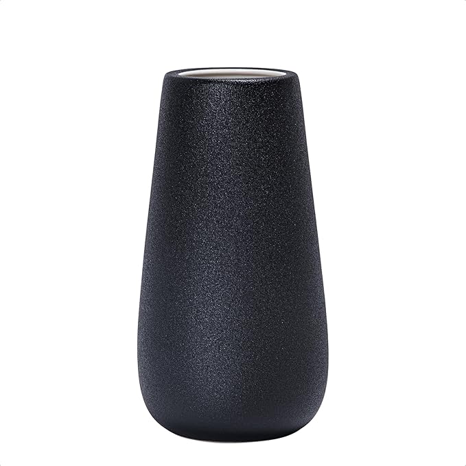 D'vine Dev 8 Inch Raven Grain Elegant Oval Ceramic Vase for Flowers, Home Décor Vase with Design Box, VS-LD-A-3