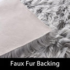 Latepis 3x5 Faux Sheepskin Rug, Faux Fur Rug for Living Room, Fluffy Washable Rugs for Bedroom, Teen Bedroom Decor, Grey Fluffy Rugs, Rectangle