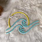 Sunrise Sunset Neon Sign Sun & Sea Neon Signs Sea Wave LED Neon Light Sign for Wall Decor Ocean Surf Sign f