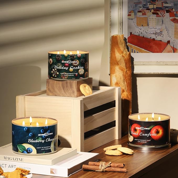 4-Wick Scented Candle - 18oz Soy Wax Blend Candle Over 50Hrs Long-Lasting Fragrance, Home Decor and Housewarming Gifts, Home Comforts