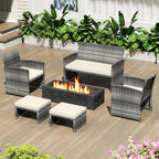 Tangkula 2 Pieces Patio PE Rattan Ottomans, Multipurpose Outdoor Footstool Footrest Additional Seating Side Table with Soft Zippered Cushions for Deck, Garden, and Yard (White)